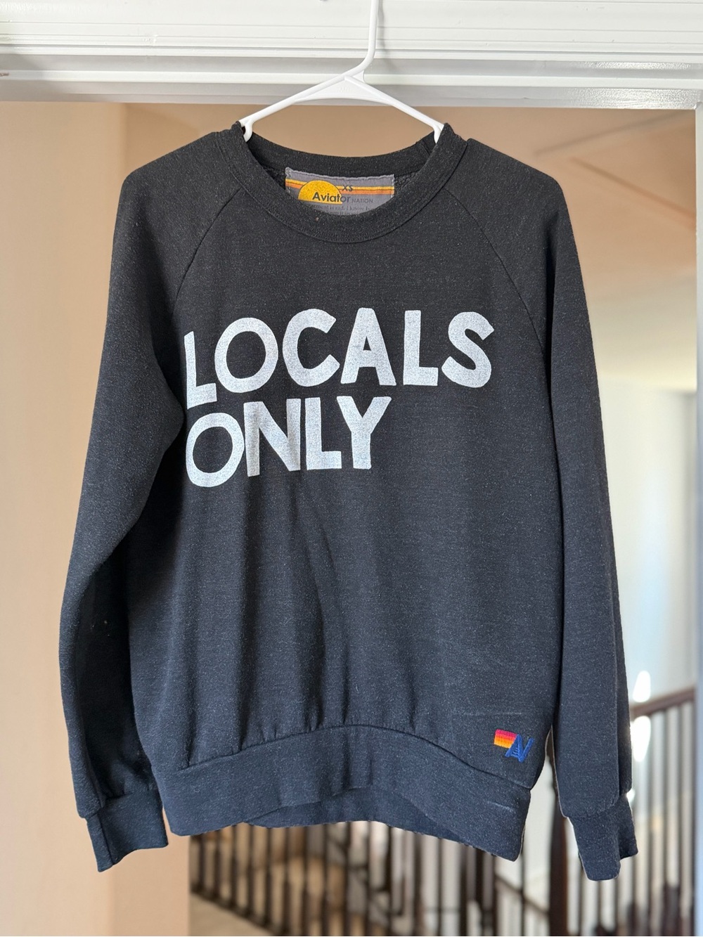 Aviator Nation Black 'Locals Only' Crewneck Sweatshirt